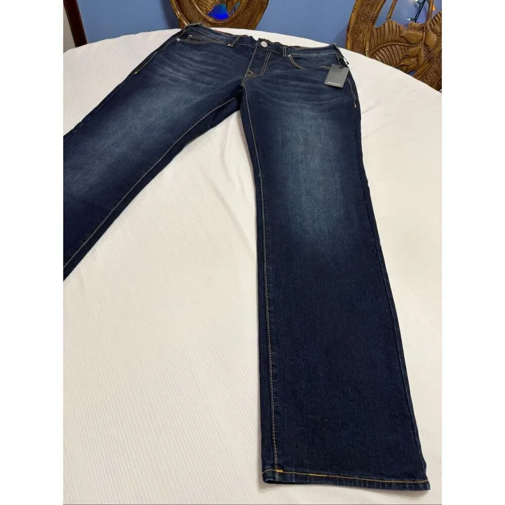 NWT True Religion Men’s Ricky Straight Dark Mahogany Wood Wash Jeans Sz 36 X 34